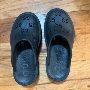 Gucci Women Black Logo Slide Sandals 6